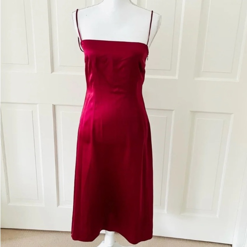 Alberta Ferretti magenta red velvet and tulle dress - Picture 9 of 11